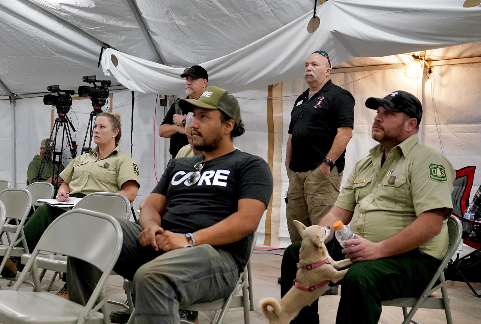 CORE and forest service staff sitting in a room.