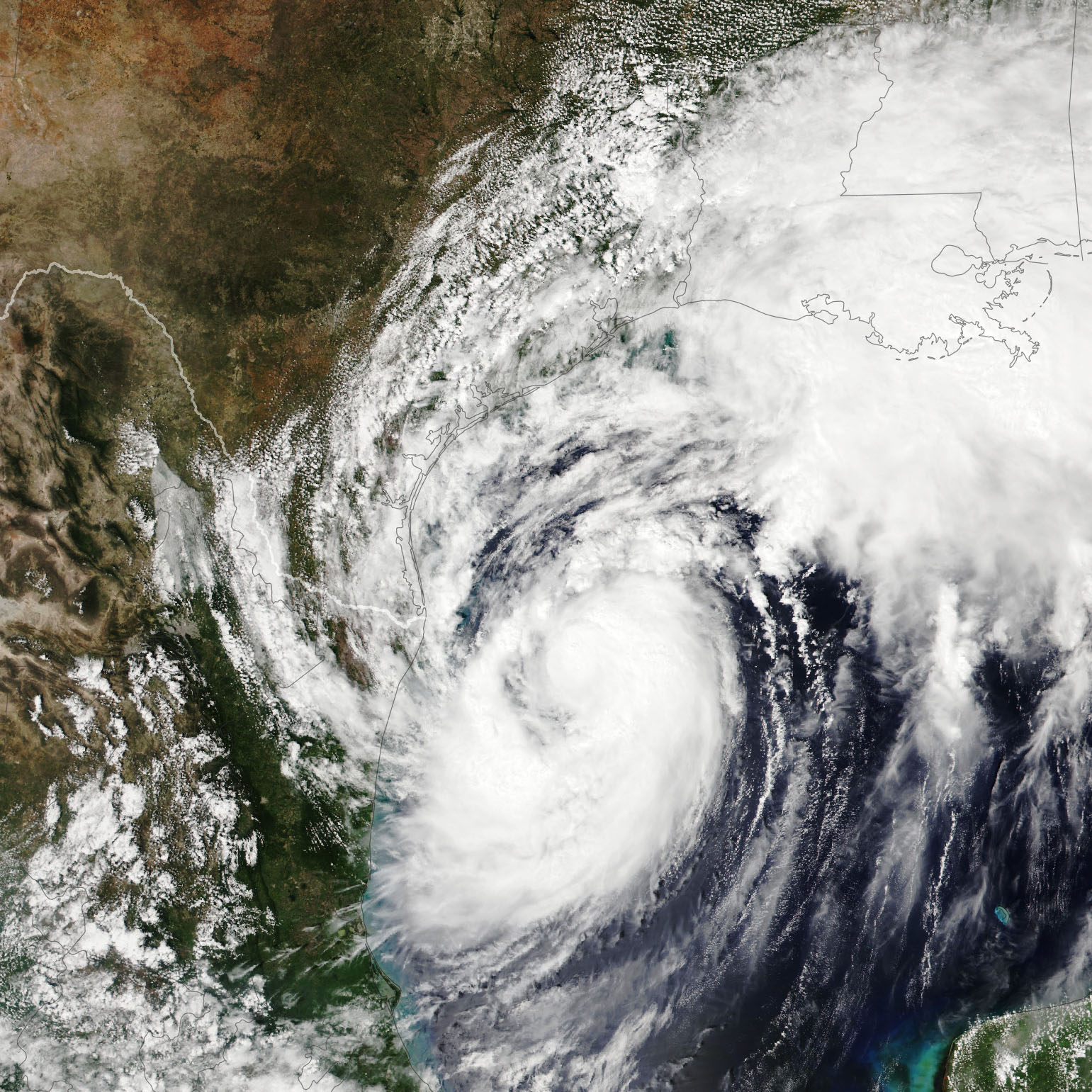 Hurricane Francine Thumbnail, satellite map overview with the hurricane approaching to New Orleans